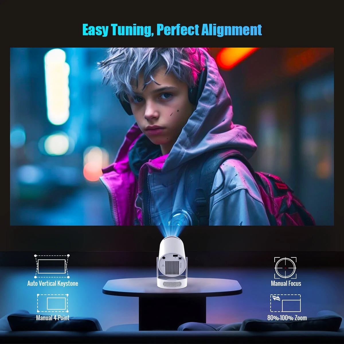 Magcubic HY300 Pro Projector – Android 14, WiFi 6, 290 ANSI Lumens